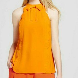 VICTORIA Beckham X Target Womens Marigold Scalped Tank Top Blouse size xsmall